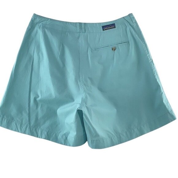 Patagonia Womens Turquoise Cotton Pleated Shorts Size 12 - Picture 10 of 10
